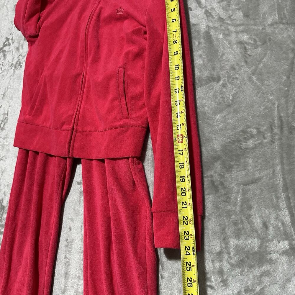 Juicy Couture Watermelon Tracksuit Womens S Pink Terry Cloth‎ Jacket Pants Set - Picture 4 of 10